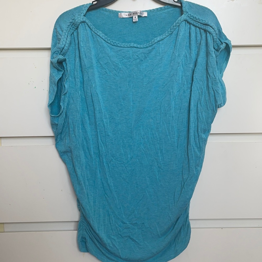 Braided Neck Stretchy Blouse